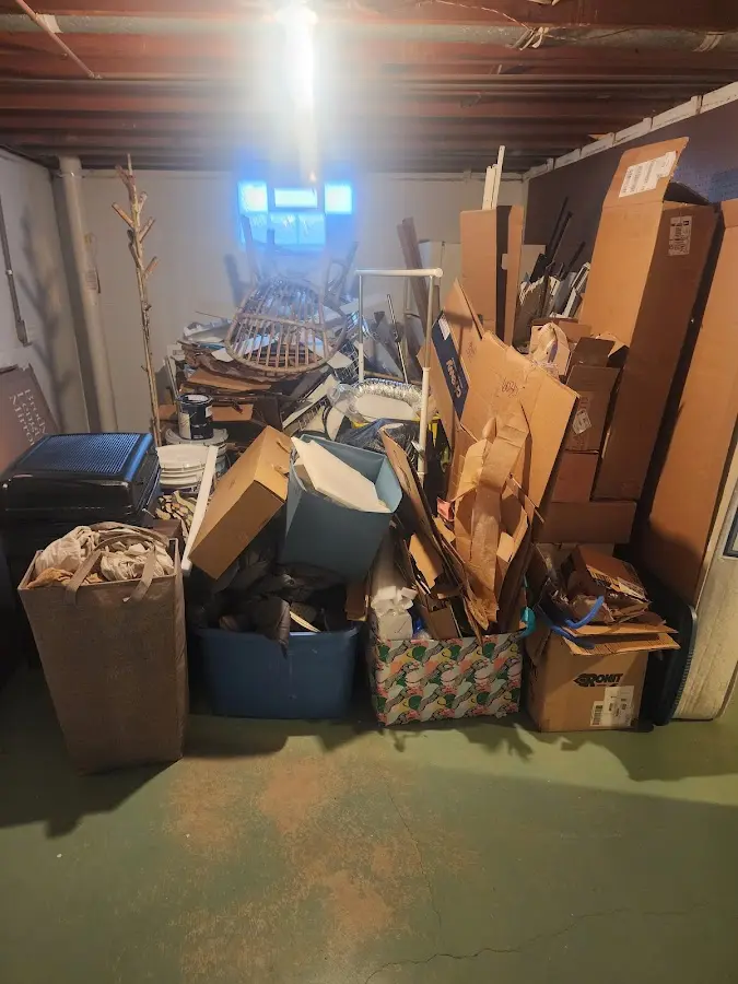 Roll-off dumpster container at job site for 20 Yard Dumpster Rental in Calverton